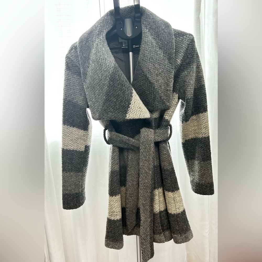 Striped Gray Coat - Picture 2 of 6